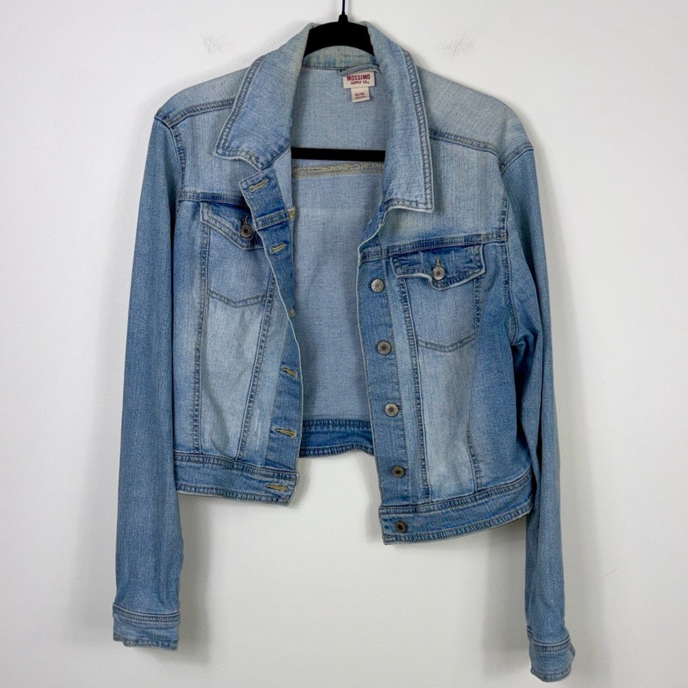 Mossimo Supply Cropped Denim Jacket Women’s Size XL Light Wash